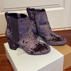 Purple suede boots (call it spring)